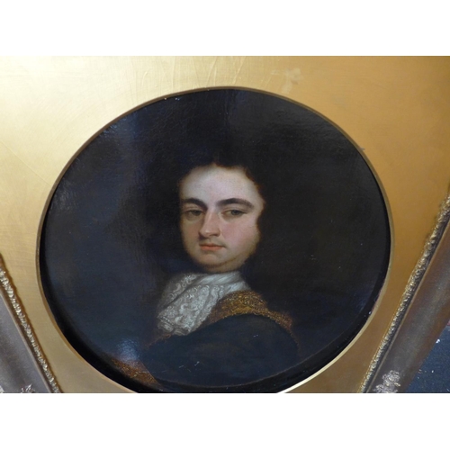 326 - MANNER OF SIR GODFREY KNELLER (1646-1723) PORTRAIT OF LORD WILLIAM RUSSEL (1648-1723) OVAL OIL ON CA... 