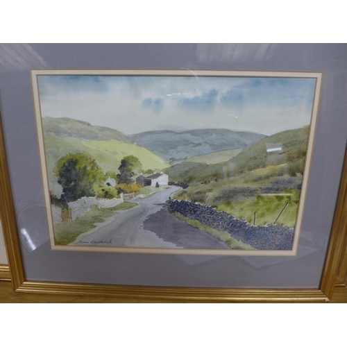 335 - SAM CHADWICK (1902-1992) DALES SCENE, WATERCOLOUR, SIGNED, 27X39CM, FRAMED AND GLAZED