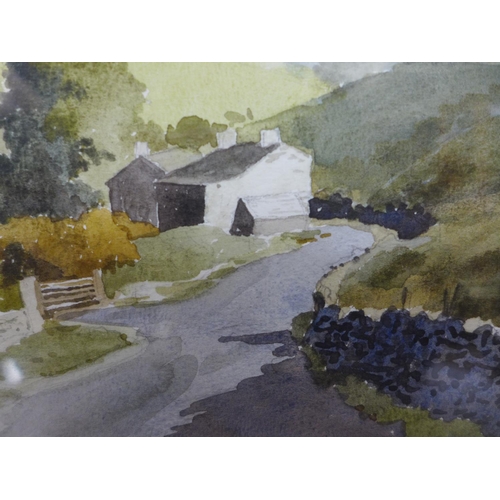 335 - SAM CHADWICK (1902-1992) DALES SCENE, WATERCOLOUR, SIGNED, 27X39CM, FRAMED AND GLAZED