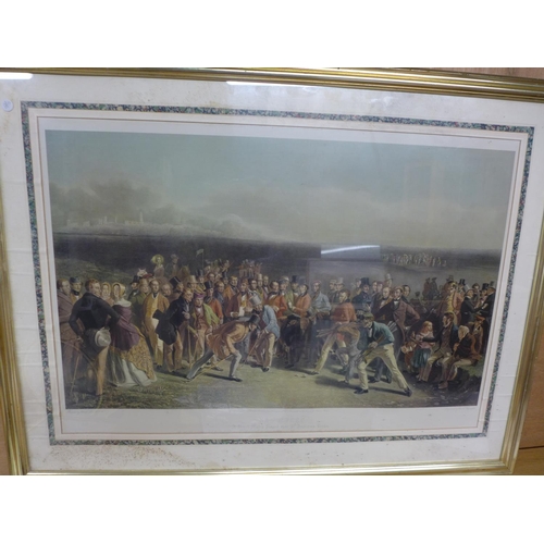 340 - A COLOURED ENGRAVING 'THE GOLFERS A GRAND MATCH PLAYED OVER ST ANDREWS LINKS', ENGRAVED BY CHAS.E.WA... 