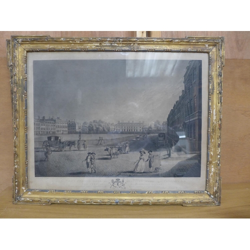 350 - A PAIR OF LATE 18TH CENTURY ENGRAVINGS OF BLOOMSBURY SQUARE, LONDON AND HANOVER SQUARE LONDON, BOTH ... 