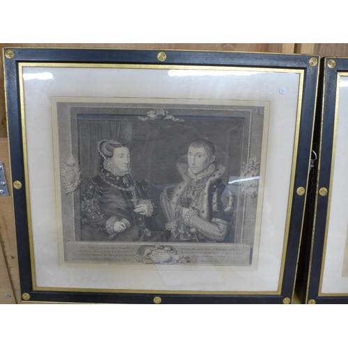 353 - A PAIR OF 19TH CENTURY ENGRAVINGS OF TUDOR NOBILITY, THE FIRST MARY QUEEN OF FRANCE AND CHARLES BRAN... 