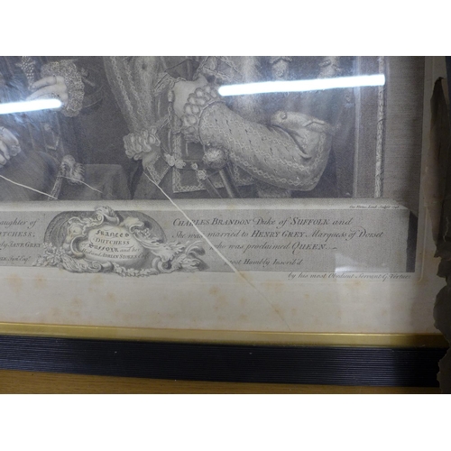 353 - A PAIR OF 19TH CENTURY ENGRAVINGS OF TUDOR NOBILITY, THE FIRST MARY QUEEN OF FRANCE AND CHARLES BRAN... 