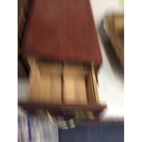 801A - FOUR VINTAGE WOODEN BOXES TO INCLUDE A TILL, FILE BOX, ETC