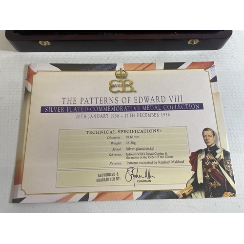 347 - THE WESTMINSTER , “THE PATTERNS OF EDWARD V111 , SILVER PLATED , COMMEMORATIVE MEDAL COLLECTION” , S... 