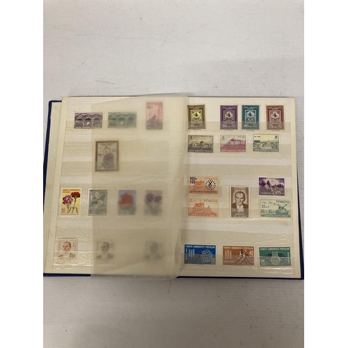 363 - TURKEY , A 1950’S TO 1960’S , UNMOUNTED MINT COLLECTION IN BLUE STOCK BOOK . MANY COMPLETE SETS TO T... 