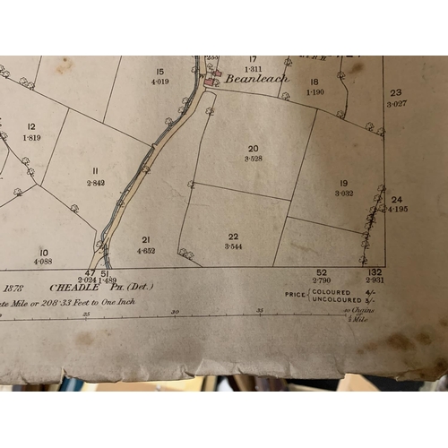 312 - AN 1882 ORDNANCE SURVEY MAP OF PRESTBURY PARISH, CHESHIE (EASTERN DIVISION) PLUS AN 1875 ORDNANCE SU... 