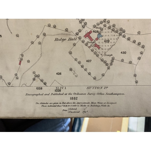 312 - AN 1882 ORDNANCE SURVEY MAP OF PRESTBURY PARISH, CHESHIE (EASTERN DIVISION) PLUS AN 1875 ORDNANCE SU... 