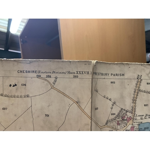 313 - A LARGE, SURVEYED 1871, MAP OF PRESTBURY PARISH, CHESHIRE ( EASTERN DIVISION ) 
PLUS, A SURVEYED 187... 