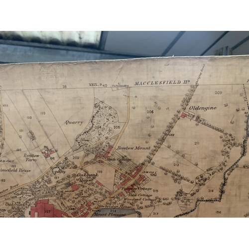 313 - A LARGE, SURVEYED 1871, MAP OF PRESTBURY PARISH, CHESHIRE ( EASTERN DIVISION ) 
PLUS, A SURVEYED 187... 