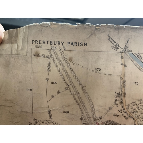 313 - A LARGE, SURVEYED 1871, MAP OF PRESTBURY PARISH, CHESHIRE ( EASTERN DIVISION ) 
PLUS, A SURVEYED 187... 