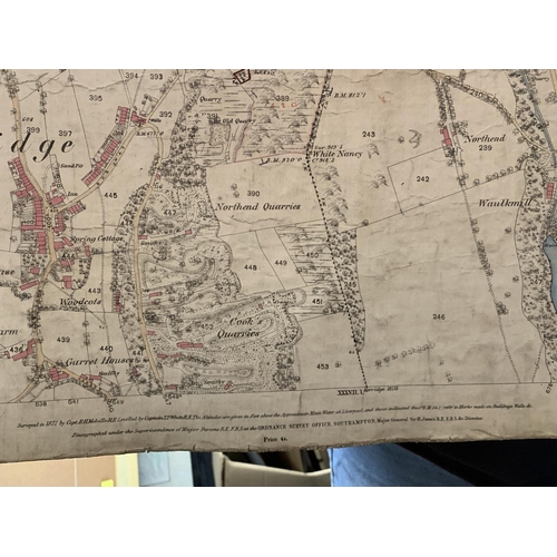 313 - A LARGE, SURVEYED 1871, MAP OF PRESTBURY PARISH, CHESHIRE ( EASTERN DIVISION ) 
PLUS, A SURVEYED 187... 