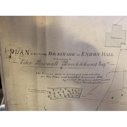 314 - A VINTAGE 1869 PLAN OF LAND SITUATE NEAR BEECH LANE MACCLESFIELD FOR BULIDING, THE PROPERTY OF JOHN ... 