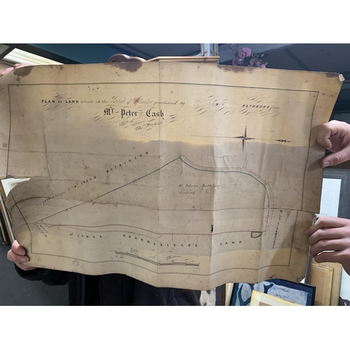 314 - A VINTAGE 1869 PLAN OF LAND SITUATE NEAR BEECH LANE MACCLESFIELD FOR BULIDING, THE PROPERTY OF JOHN ... 