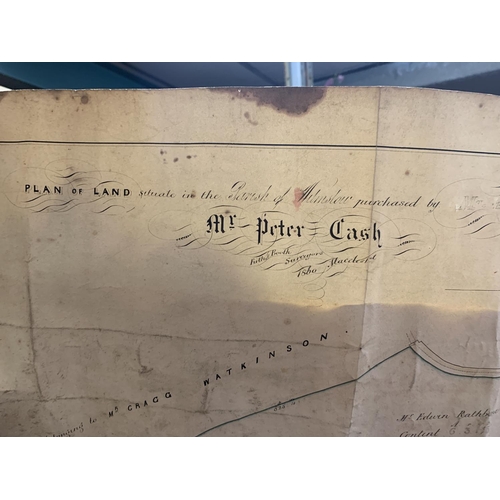 314 - A VINTAGE 1869 PLAN OF LAND SITUATE NEAR BEECH LANE MACCLESFIELD FOR BULIDING, THE PROPERTY OF JOHN ... 