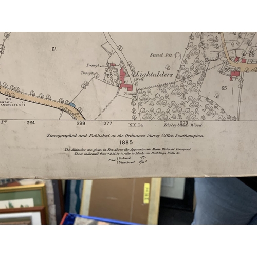 315 - AN 1885 ORDNANCE SURVEY MAP OF CHESHIRE / DERBYSHIRE PLUS AN 1872 ORDNANCE SURVEY MAP OF NORTHENDERN... 