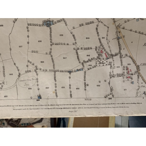 315 - AN 1885 ORDNANCE SURVEY MAP OF CHESHIRE / DERBYSHIRE PLUS AN 1872 ORDNANCE SURVEY MAP OF NORTHENDERN... 