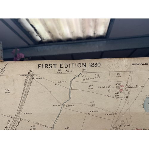 316 - A SURVEYED IN 1871 ORDNANCE SURVEY MAP OF PRESTBURY PARISH, CHESHIRE ( EASTERN DEVISION ), A FIRST E... 