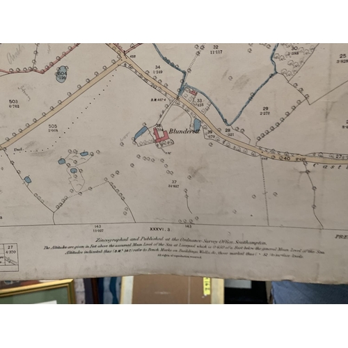 316 - A SURVEYED IN 1871 ORDNANCE SURVEY MAP OF PRESTBURY PARISH, CHESHIRE ( EASTERN DEVISION ), A FIRST E... 