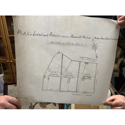 317 - A VINTAGE BUTLEY PARK ESTATE LONGITUDINAL SECTION OF LINE OF ROAD AND SOIL SEWER. GLOUCESTER ROAD AN... 