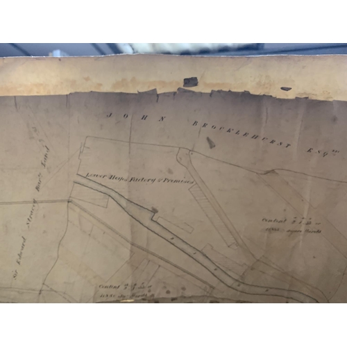 318 - A VINTAGE MAP SHOWING THE LAND OF JOHN BROCKLEHURST, ESQ AND LORD COURTOWNS LAND. BUTLEY PARK ESTATE... 