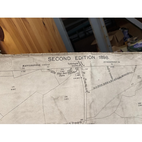 322 - A VERY LARGE 1897 AND 1899 SECOND EDITION MAP OF KNUTSFORD DIVISON CHESHIRE.