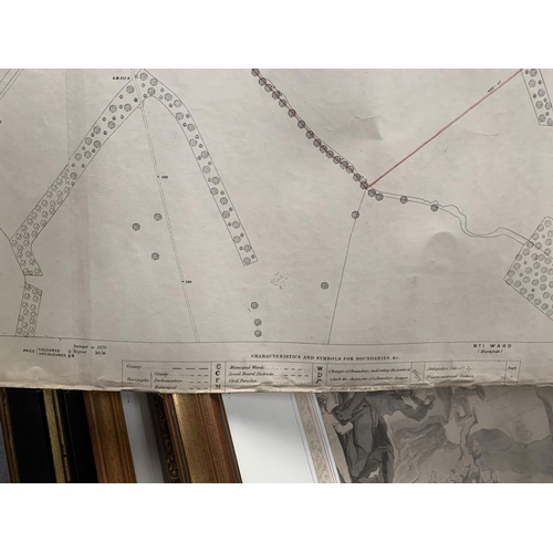 323 - A VERY LARGE FIRST EDITION 1873 ORDNANCE SURVEY MAP OF CHESHIRE, MACCLESFIELD DIVISON.
200CM BY 135C... 