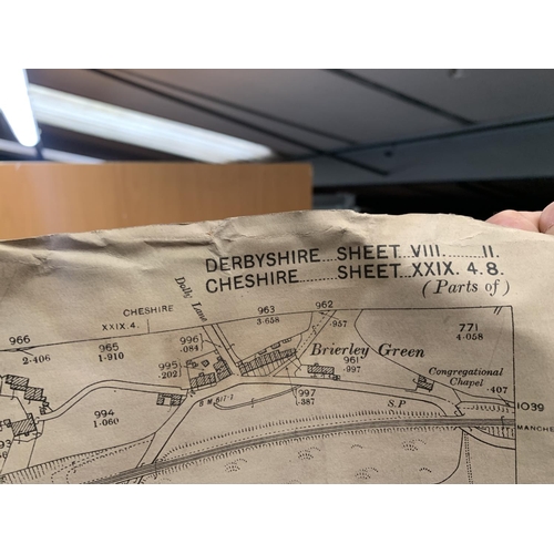 325 - A VINTAGE ORDNANCE MAP OF CHEADLE TO INCORORATE HAZEL GROVE, PLUS A SECOND EDITION 1899 MAP OF DERBY... 