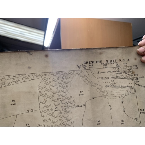 326 - AN 1875 ANTIQUARIAN ORDNANCE SURVEY MAP OF ALTRINCHAM DIVISON, BREDBURY AND HYDE DIVISON, CHESHIRE, ... 