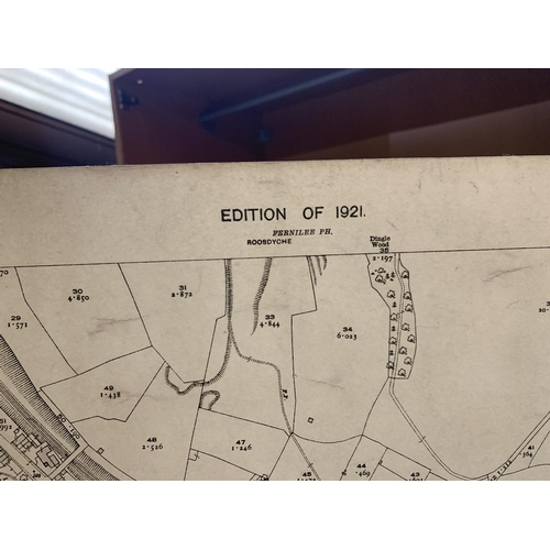 327 - AN ANTIQUARAIN ORDNANCE SURVEY 1921 MAP OF HORWICH END, A 1910 EDITION OF STRETFORD DIVISON, HEATON ... 