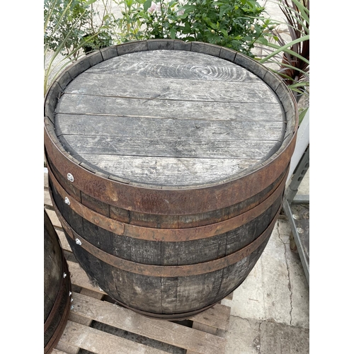 245 - AN OAK BARREL NO VAT