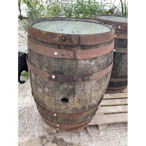 246 - AN OAK BARREL NO VAT