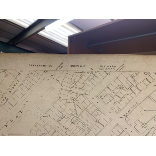 334 - AN ANTIQUARIAN 1874 ORDNANCE SURVEY MAP OF MACCLESFIELD DIVISON, CHESHIRE, A REVISION OF 1907 WITH A... 