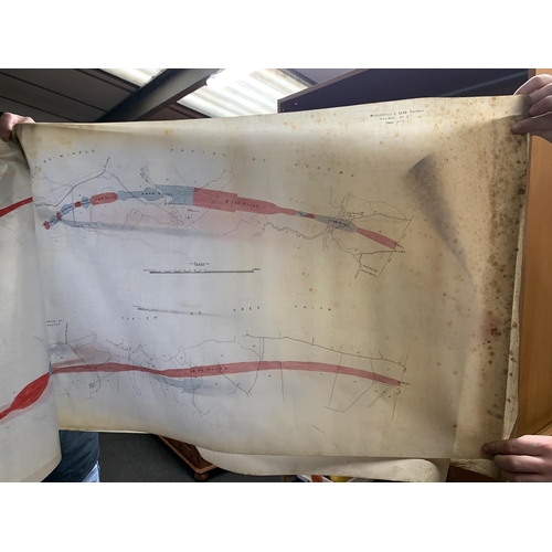 337 - FIVE VINTAGE MAPS OF MACCLESFIELD AND LEEK RAILWAY TO INCLUDE THE PARISHES OF BOSLEY, WINCLE, HEATON... 