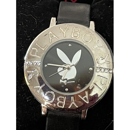 470 - A PLAYBOY WATCH IN A PRESENTATION BOX SEEN WORKING BUT NO WARRANTY