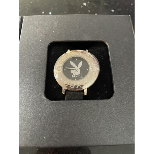 470 - A PLAYBOY WATCH IN A PRESENTATION BOX SEEN WORKING BUT NO WARRANTY