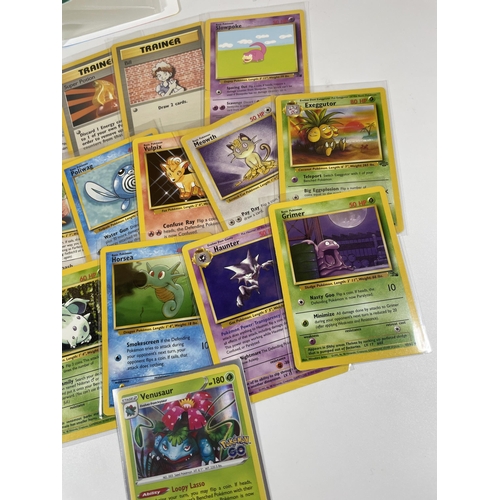 104 - A SMALL FOLDER OF 1999 & LATER WOTC POKEMON CARDS, BASE SET, HOLOS ETC