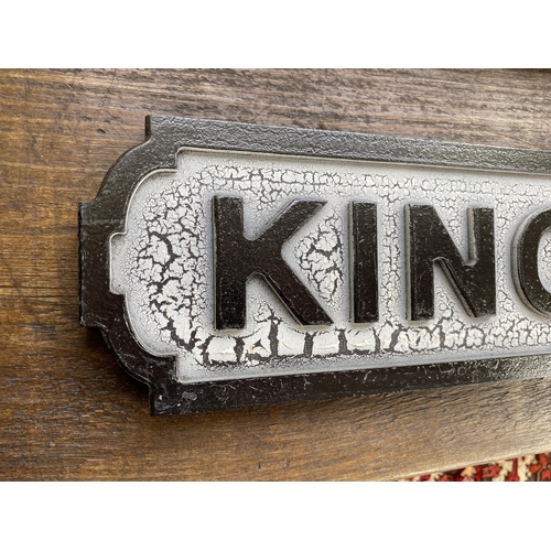 111 - A WOODEN KINGS ROAD STREET SIGN, LENGTH 78CM