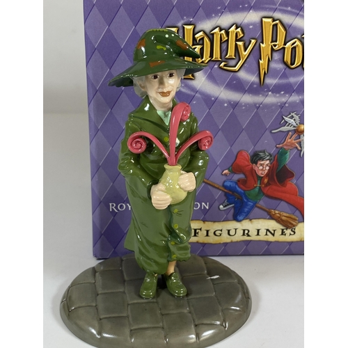 708 - A BOXED ROYAL DOULTON HARRY POTTER PROFESSOR SPROUT HPFIG21 FIGURE WITH CERTIFICATE