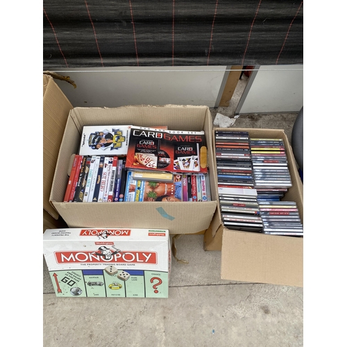 2003 - A LARGE ASSORTMENT OF DVDS, CDS AND BOARD GAMES ETC