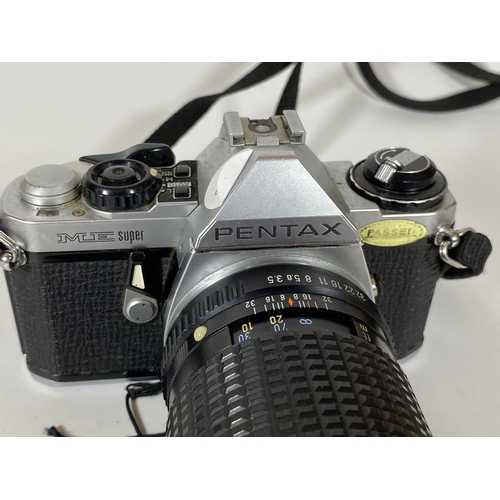 140 - A VINTAGE PENTAX ME SUPER FITTED WITH PENTAX ASAHI 135MM LENS