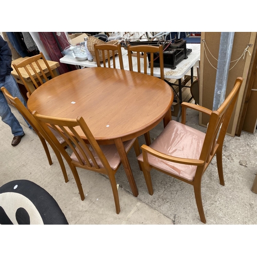 2821 - A 'MORRIS OF GLASGOW' RETRO TEAK EXTENDING DINING TABLE, 56