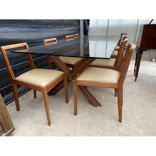 2847 - A RETRO TEAK DINING TABLE, 94.5