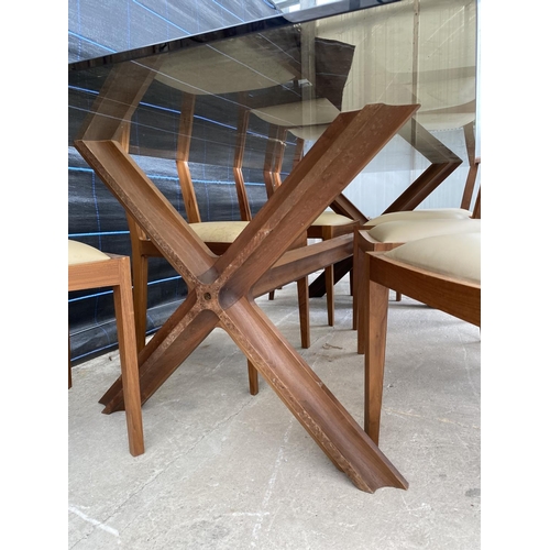 2847 - A RETRO TEAK DINING TABLE, 94.5