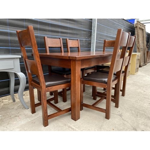 2852 - A MODERN OAK EXTENDING DINING TABLE, 60