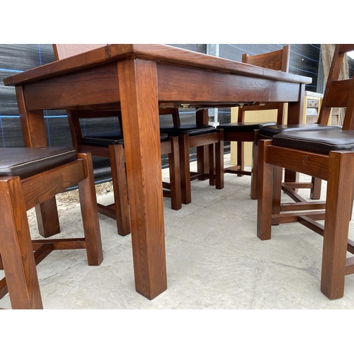 2852 - A MODERN OAK EXTENDING DINING TABLE, 60