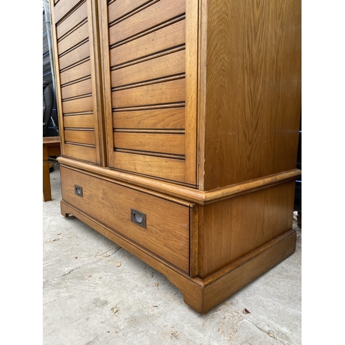 2865 - AN OAK 'ARIGHI BIANCHI' DOUBLE WARDROBE WITH DRAWER TO BASE, 49