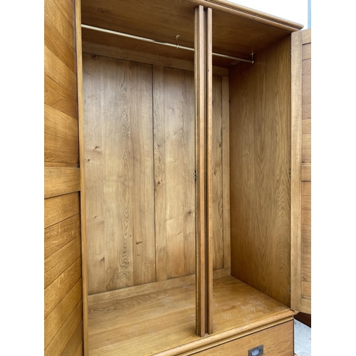 2865 - AN OAK 'ARIGHI BIANCHI' DOUBLE WARDROBE WITH DRAWER TO BASE, 49