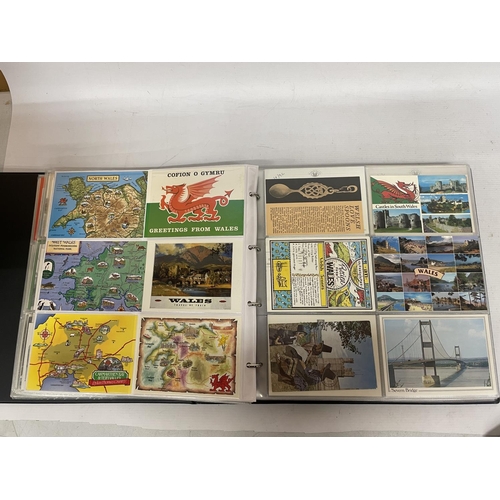 90 - APPROXIMATELY 435 POSTCARDS RELATING TO THE ISLE OF MAN, WALES AND IRELAND IN A FOLDER