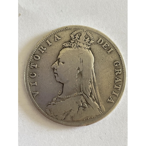 625 - A VICTORIAN SILVER HALF CROWN 1891